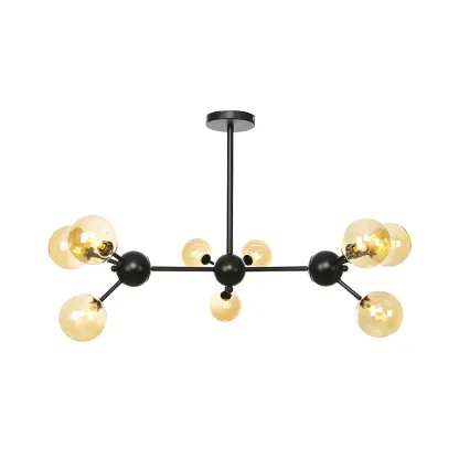 Industrial Glass Sphere Chandelier for Dining Room Image - 14