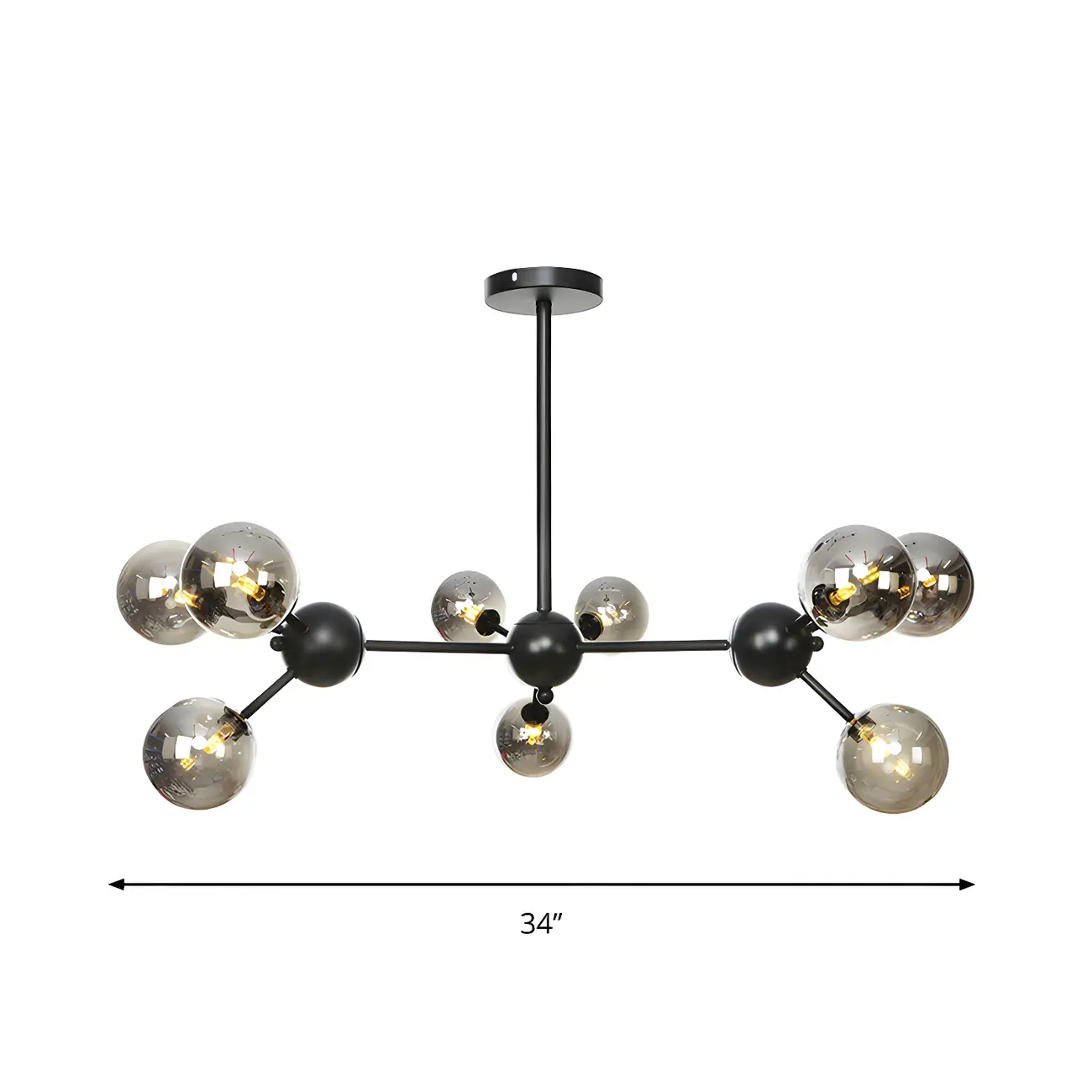 Industrial Glass Sphere Chandelier for Dining Room Image - 19 | homeyfad