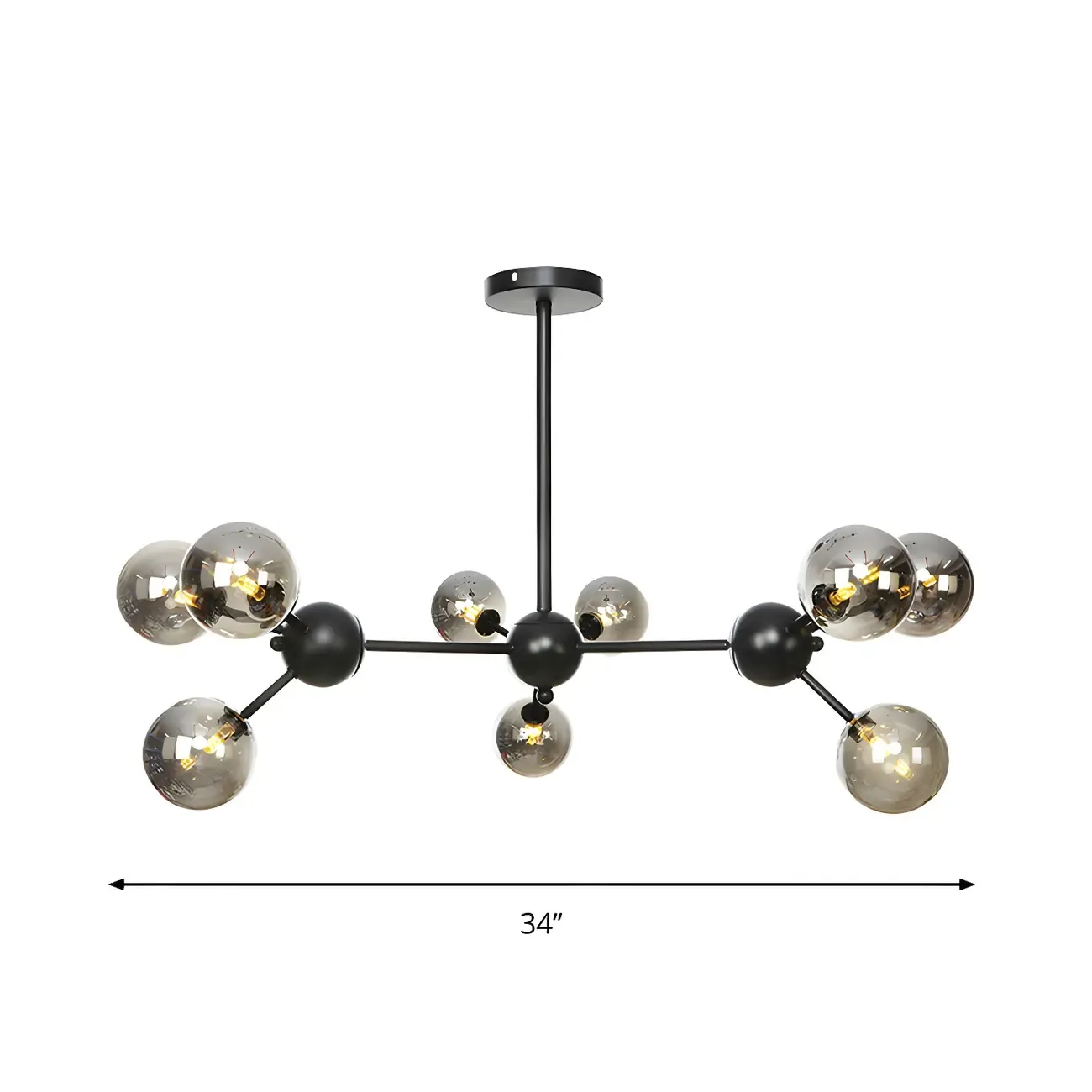 Industrial Glass Sphere Chandelier for Dining Room Image - 19