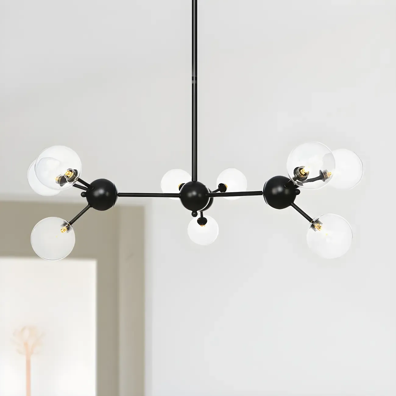 Industrial Glass Sphere Chandelier for Dining Room Image - 20