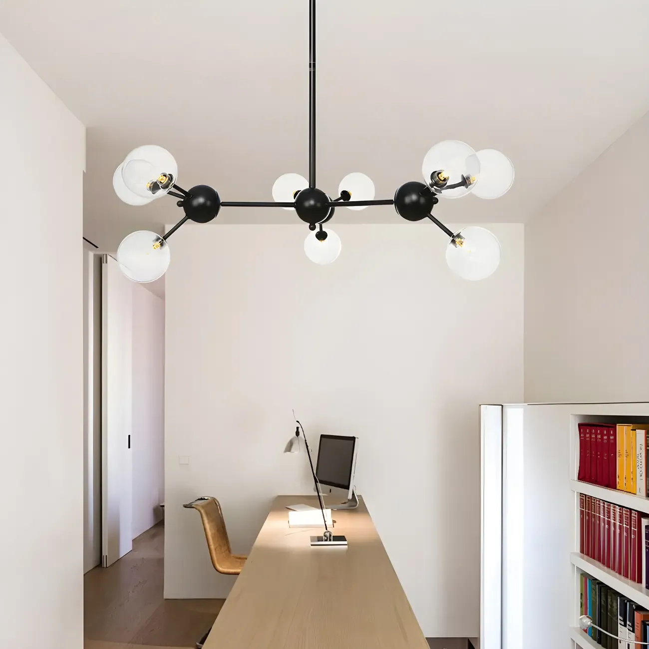 Industrial Glass Sphere Chandelier for Dining Room Image - 21