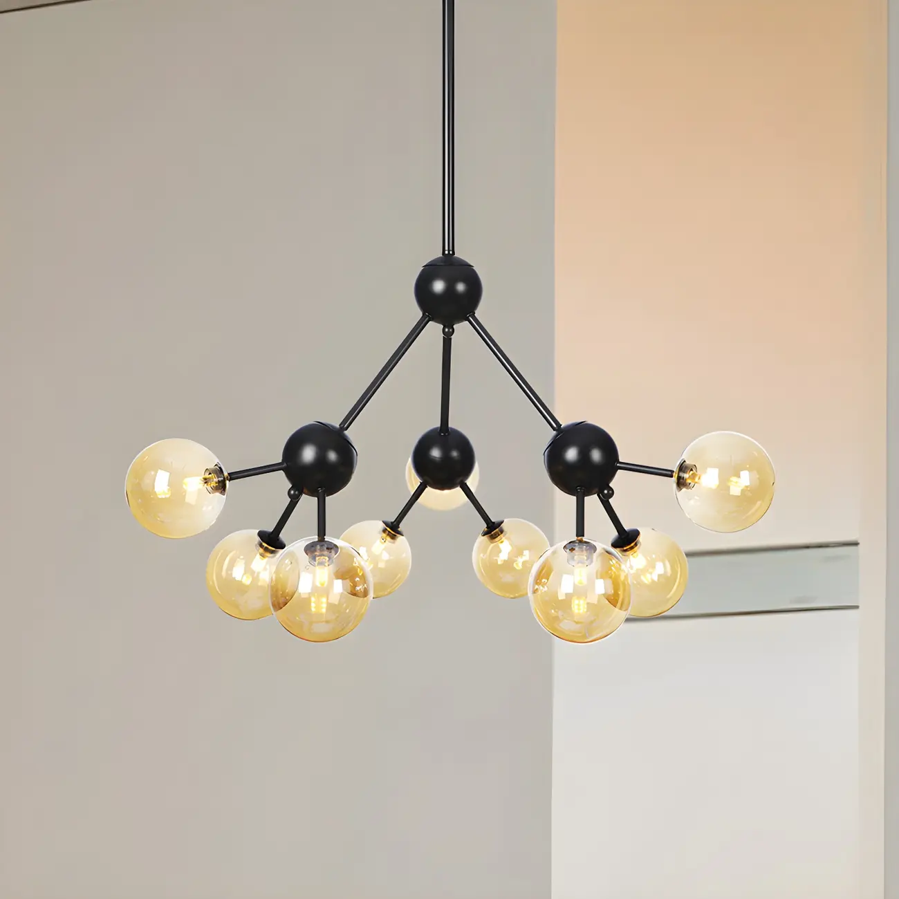 Industrial Glass Sphere Chandelier for Dining Room Image - 24 | homeyfad