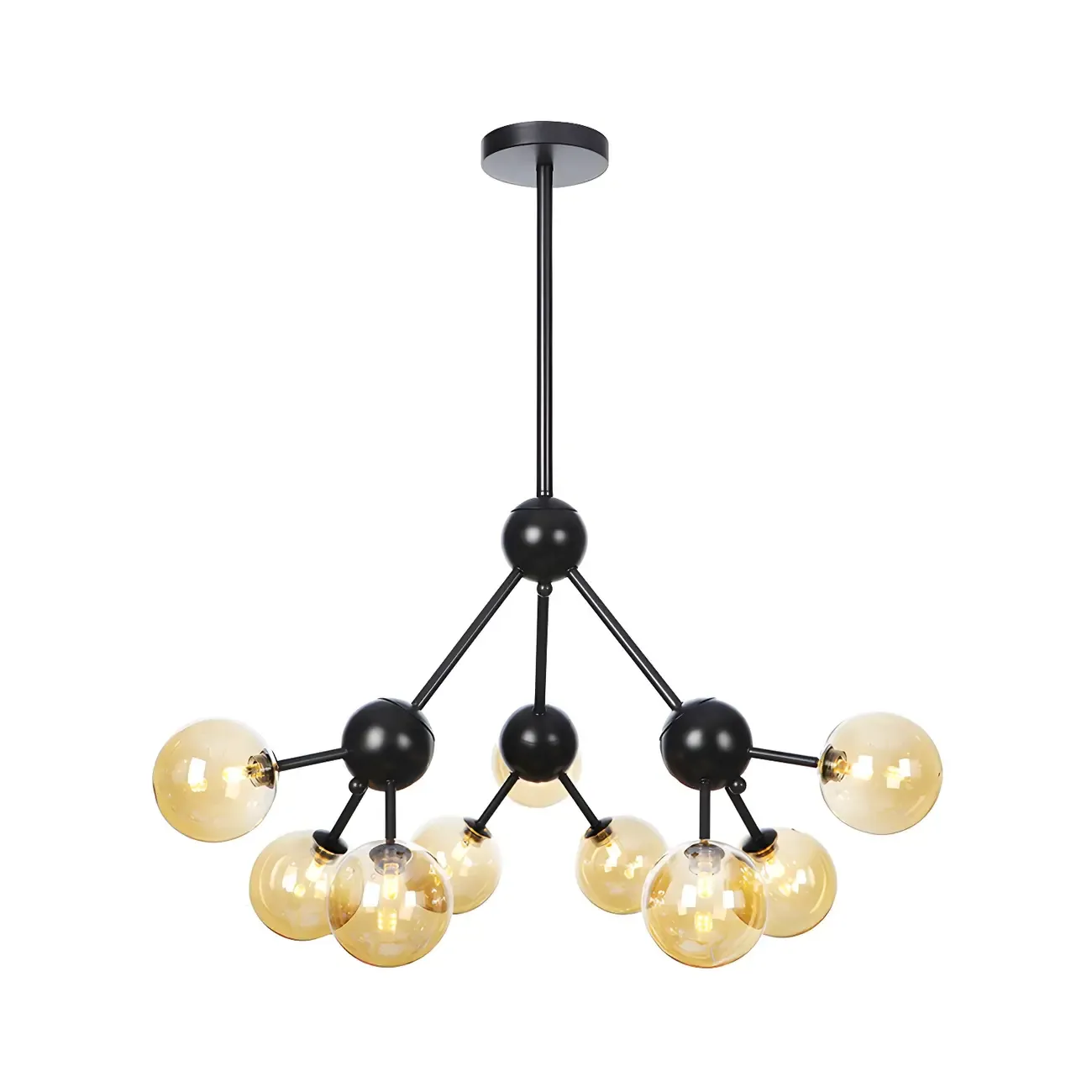 Industrial Glass Sphere Chandelier for Dining Room Image - 26