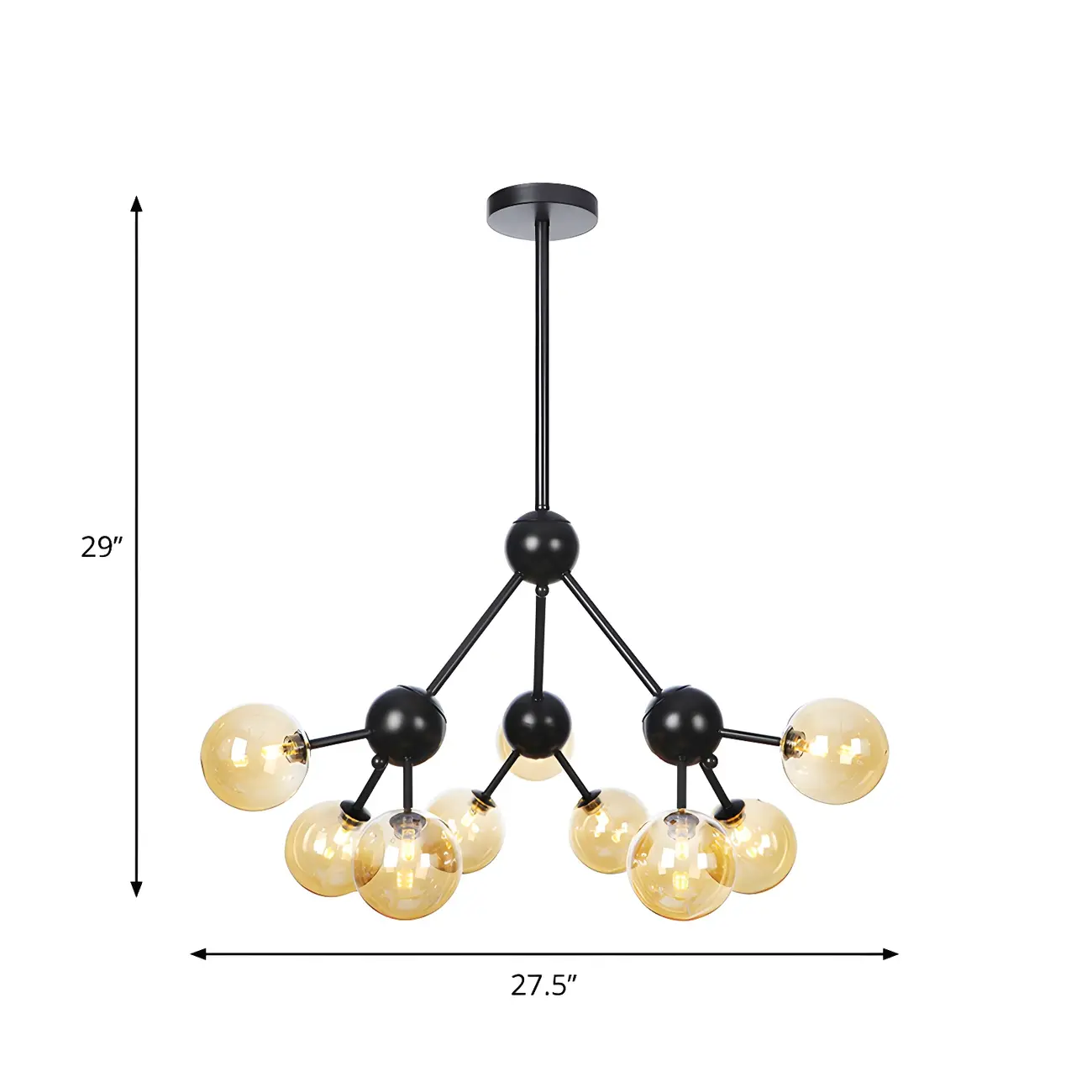 Industrial Glass Sphere Chandelier for Dining Room Image - 27 | homeyfad