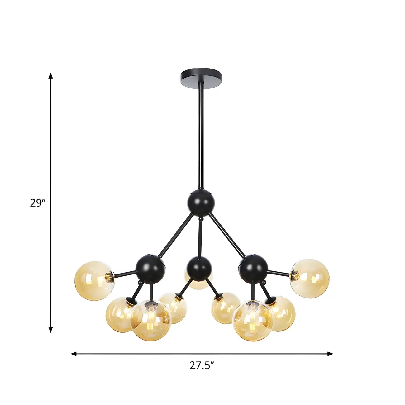 Industrial Glass Sphere Chandelier for Dining Room Image - 27