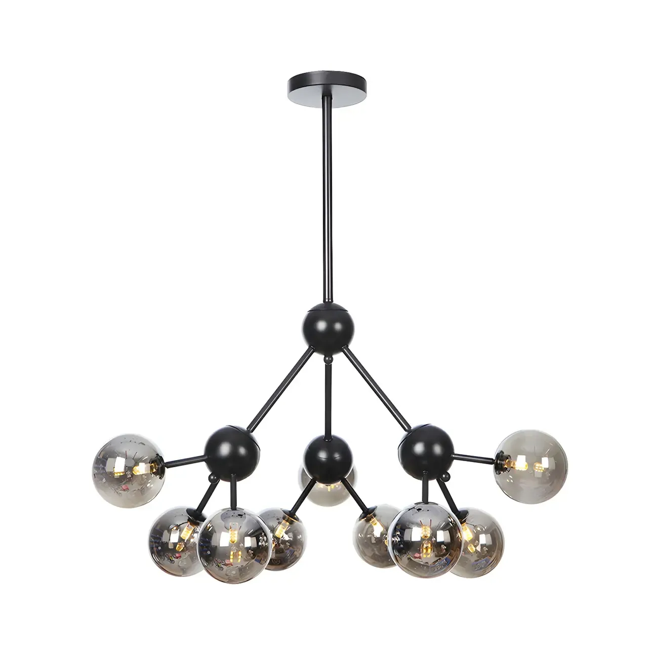 Industrial Glass Sphere Chandelier for Dining Room Image - 30