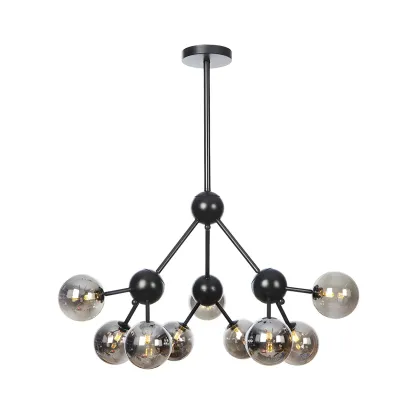 Industrial Glass Sphere Chandelier for Dining Room Image - 30