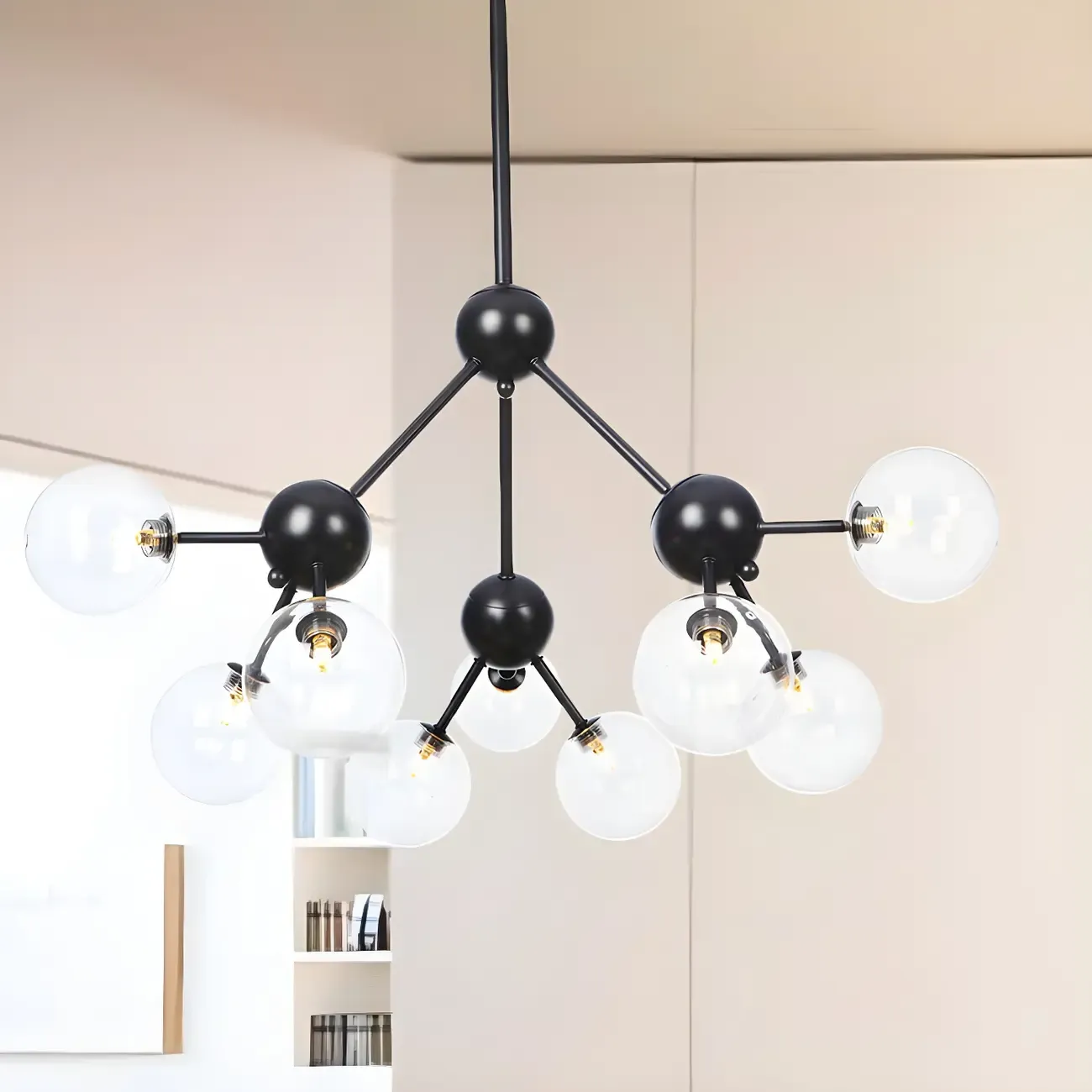 Industrial Glass Sphere Chandelier for Dining Room Image - 32