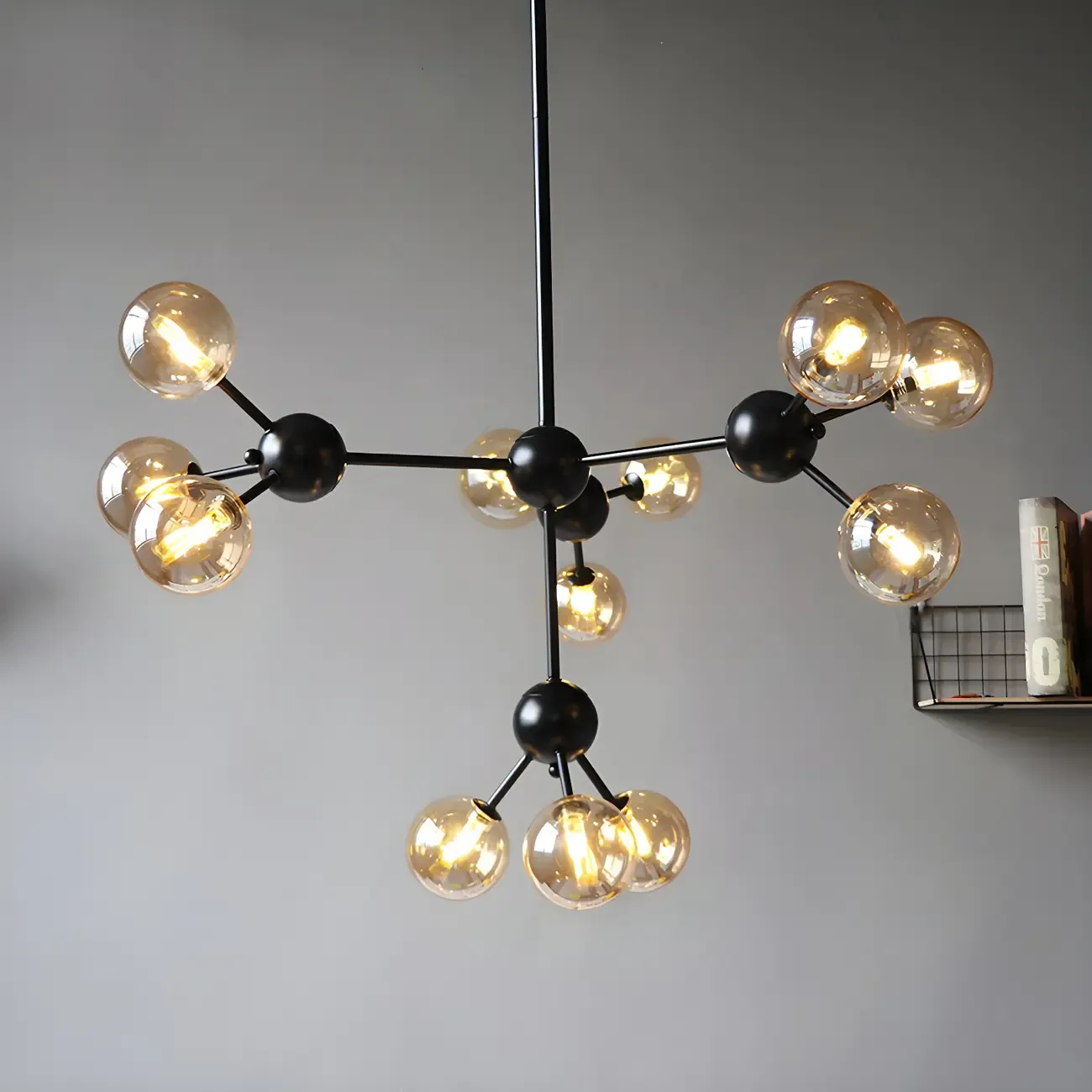 Industrial Glass Sphere Chandelier for Dining Room Image - 36