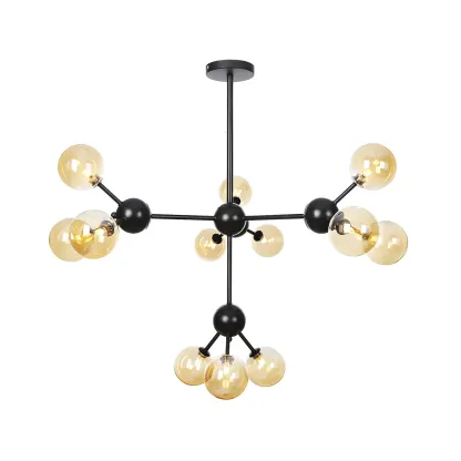 Industrial Glass Sphere Chandelier for Dining Room Image - 38