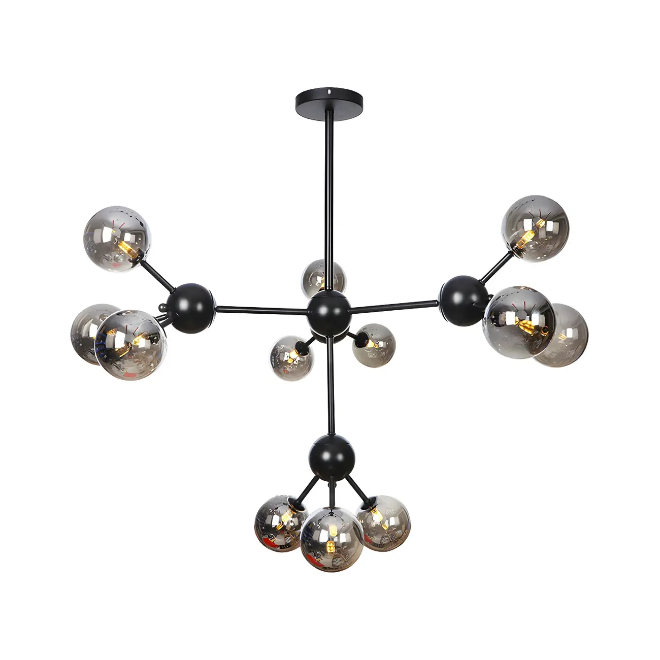 Industrial Glass Sphere Chandelier for Dining Room Image - 42 | homeyfad