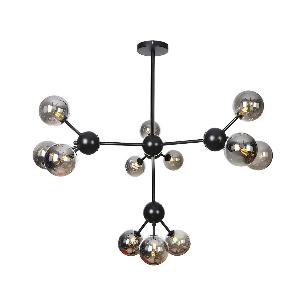 Industrial Glass Sphere Chandelier for Dining Room Image - 42