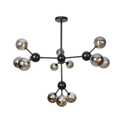 Industrial Glass Sphere Chandelier for Dining Room Image - 42