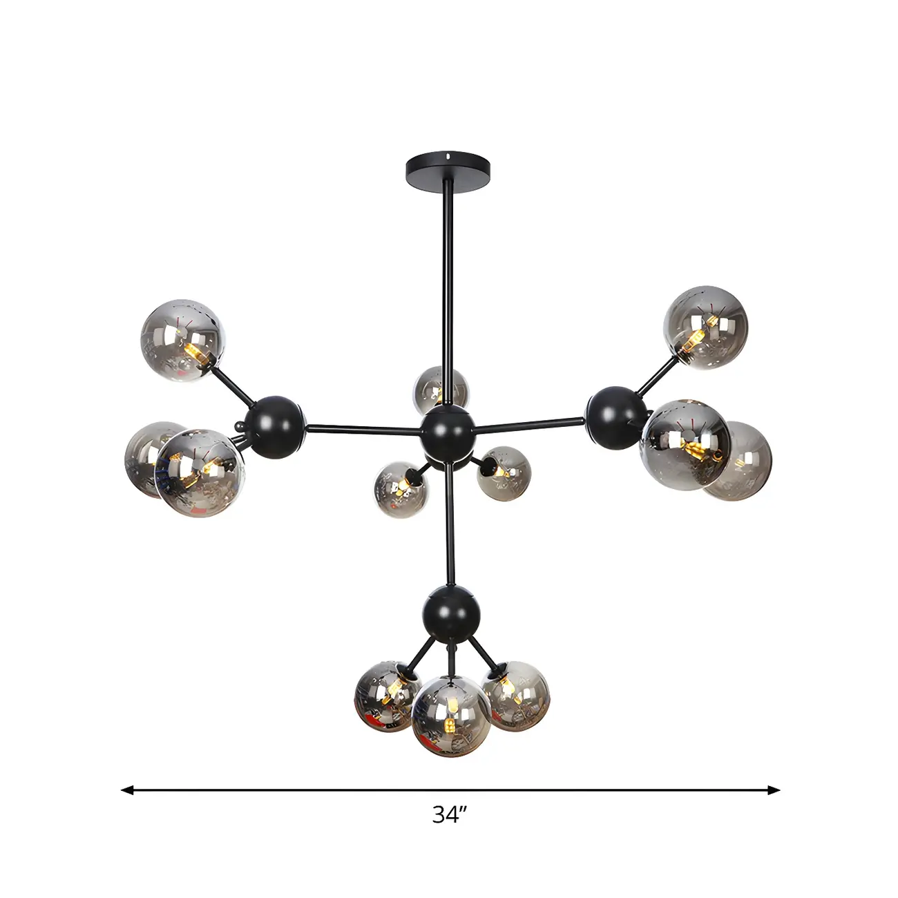 Industrial Glass Sphere Chandelier for Dining Room Image - 43 | homeyfad