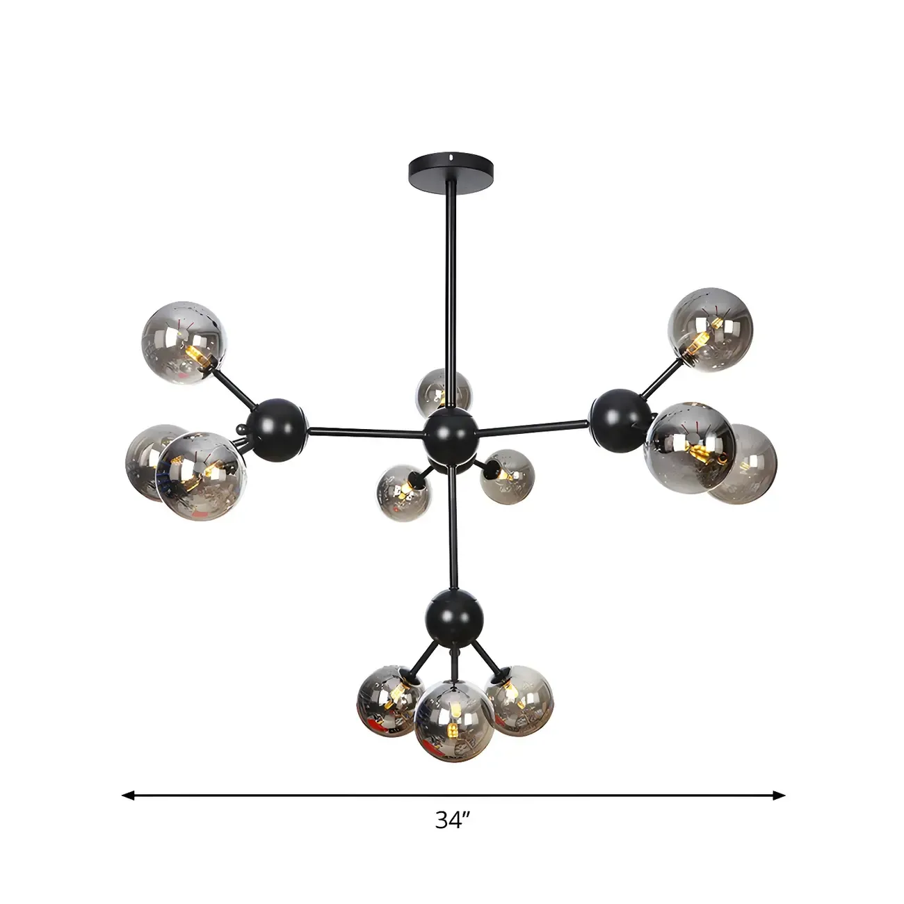 Industrial Glass Sphere Chandelier for Dining Room Image - 43