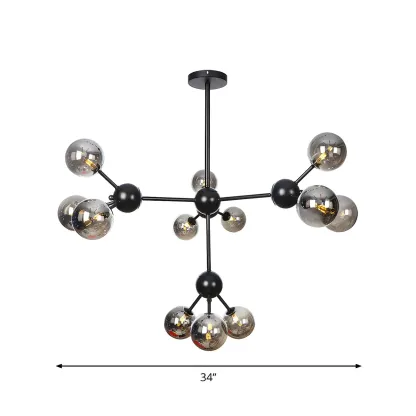 Industrial Glass Sphere Chandelier for Dining Room Image - 43