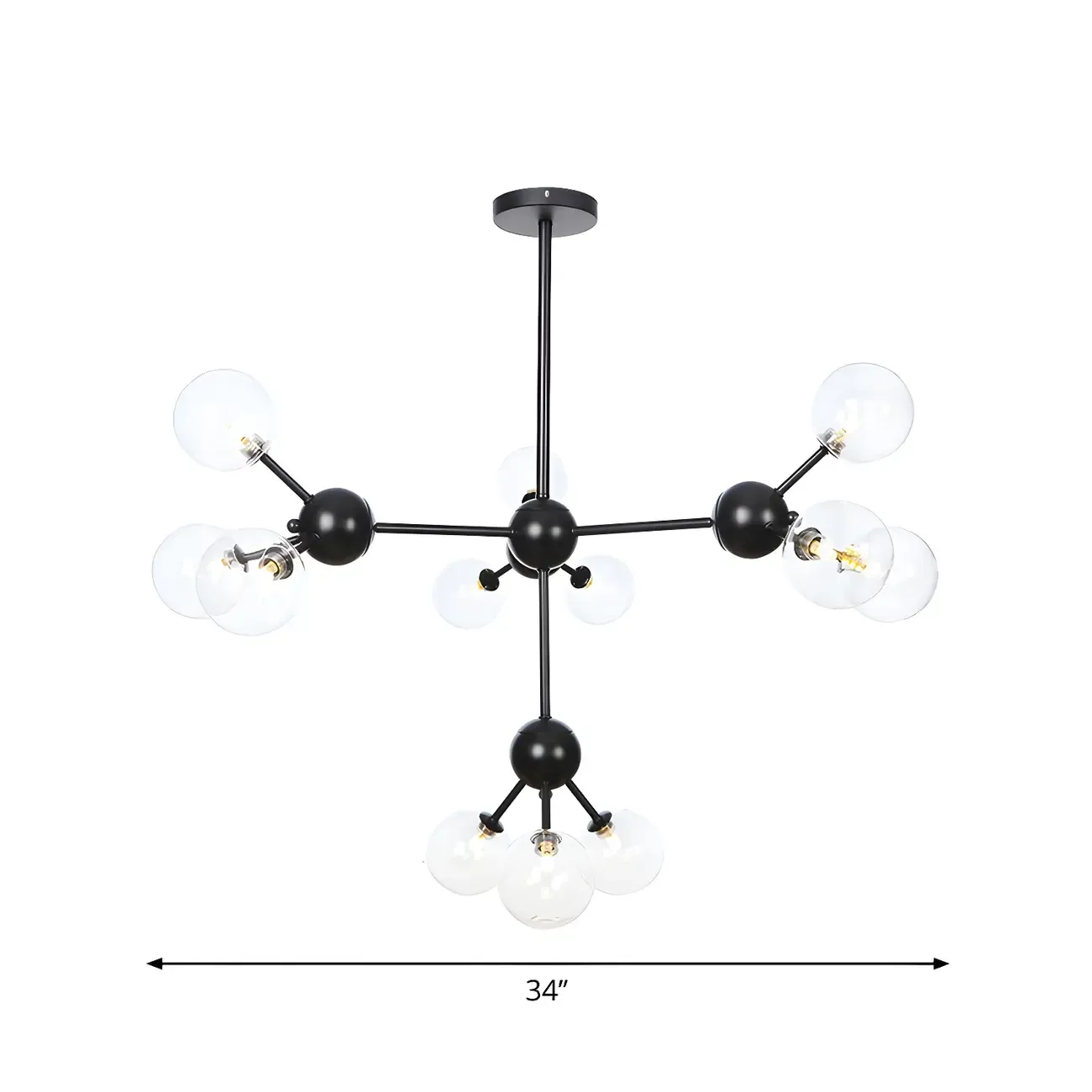 Industrial Glass Sphere Chandelier for Dining Room Image - 47