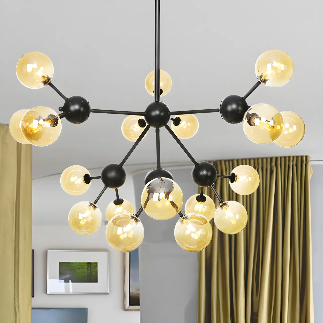 Industrial Glass Sphere Chandelier for Dining Room Image - 48 | homeyfad