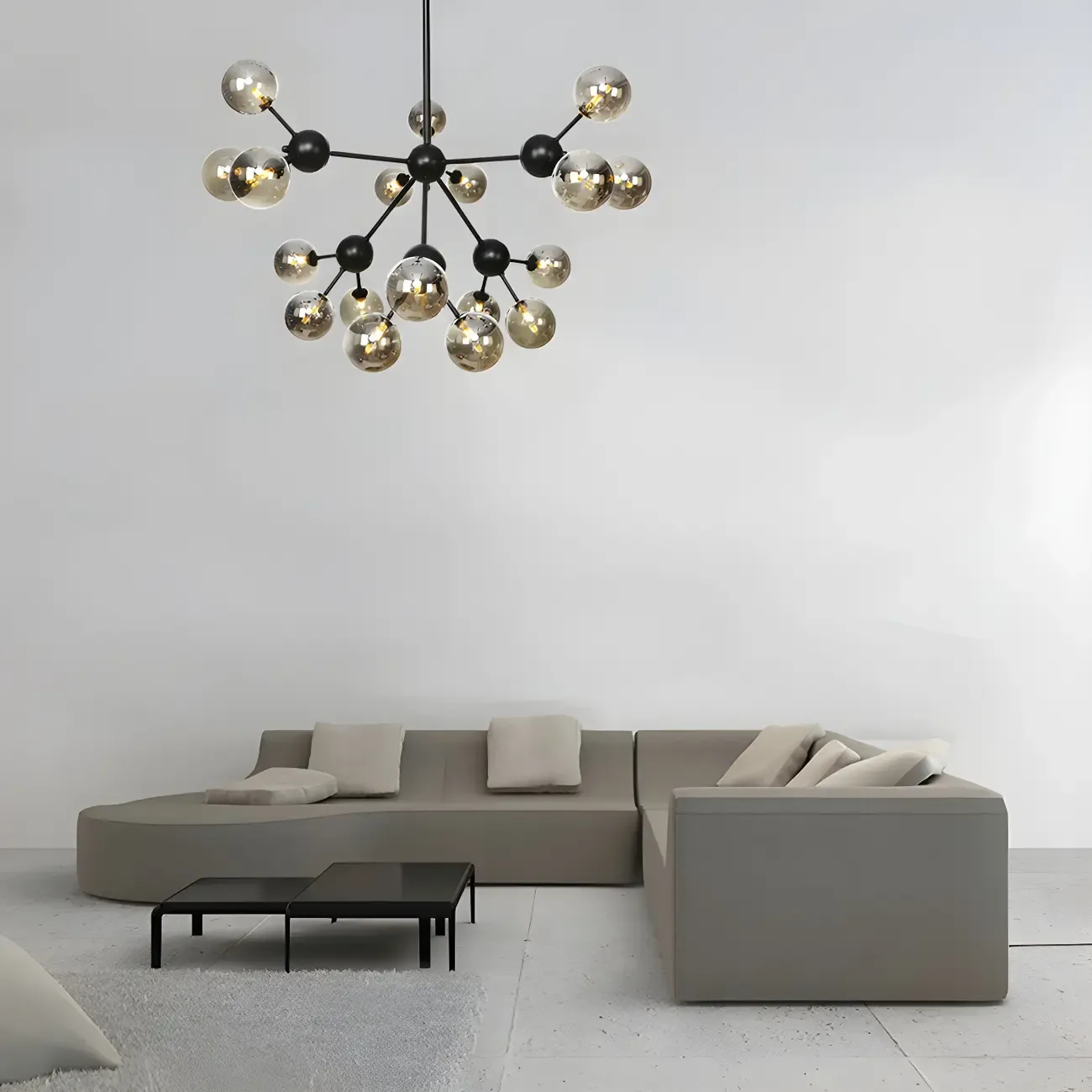 Industrial Glass Sphere Chandelier for Dining Room Image - 53