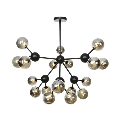 Industrial Glass Sphere Chandelier for Dining Room Image - 54