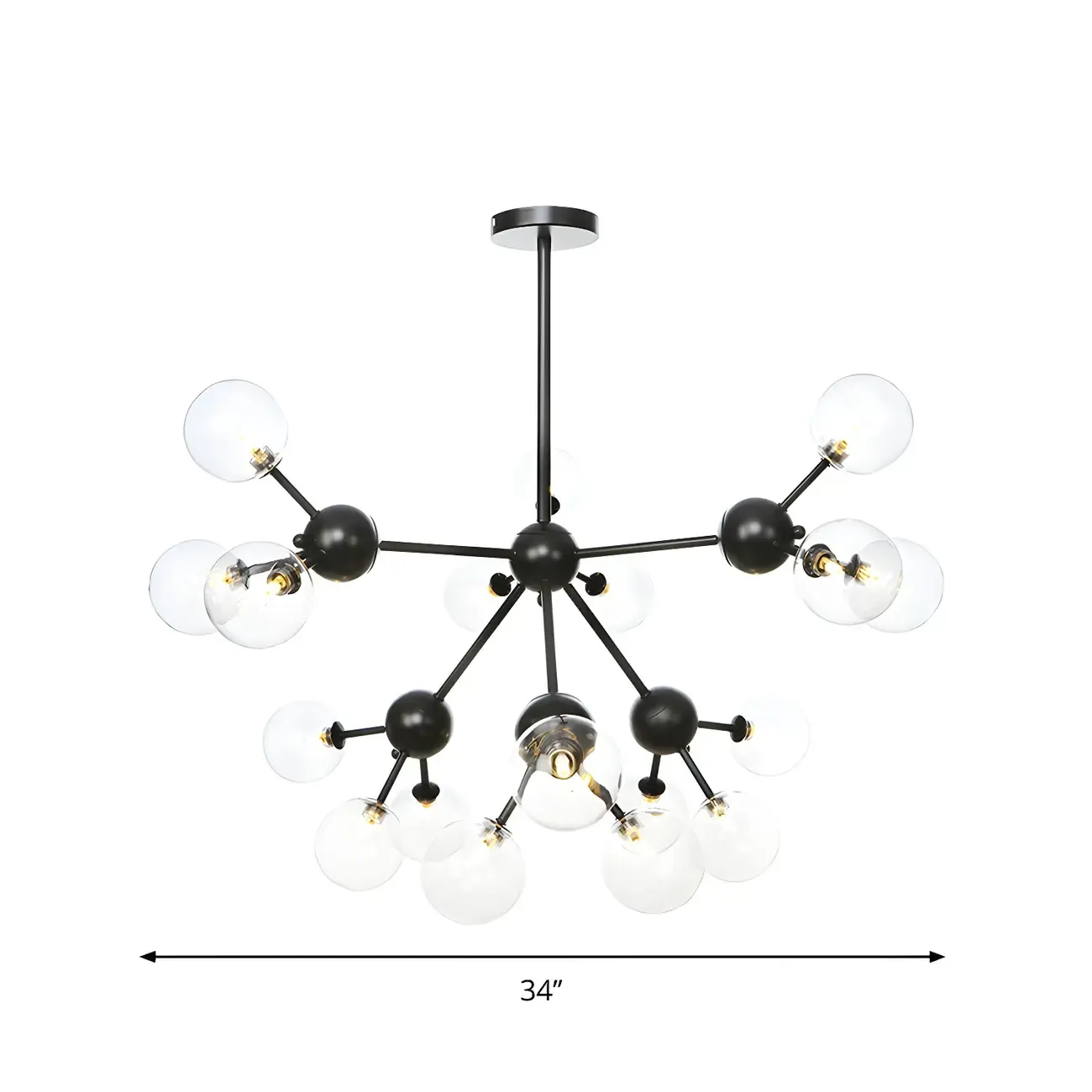 Industrial Glass Sphere Chandelier for Dining Room Image - 59