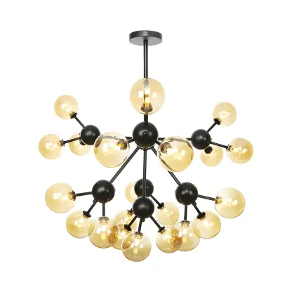 Industrial Glass Sphere Chandelier for Dining Room Image - 62