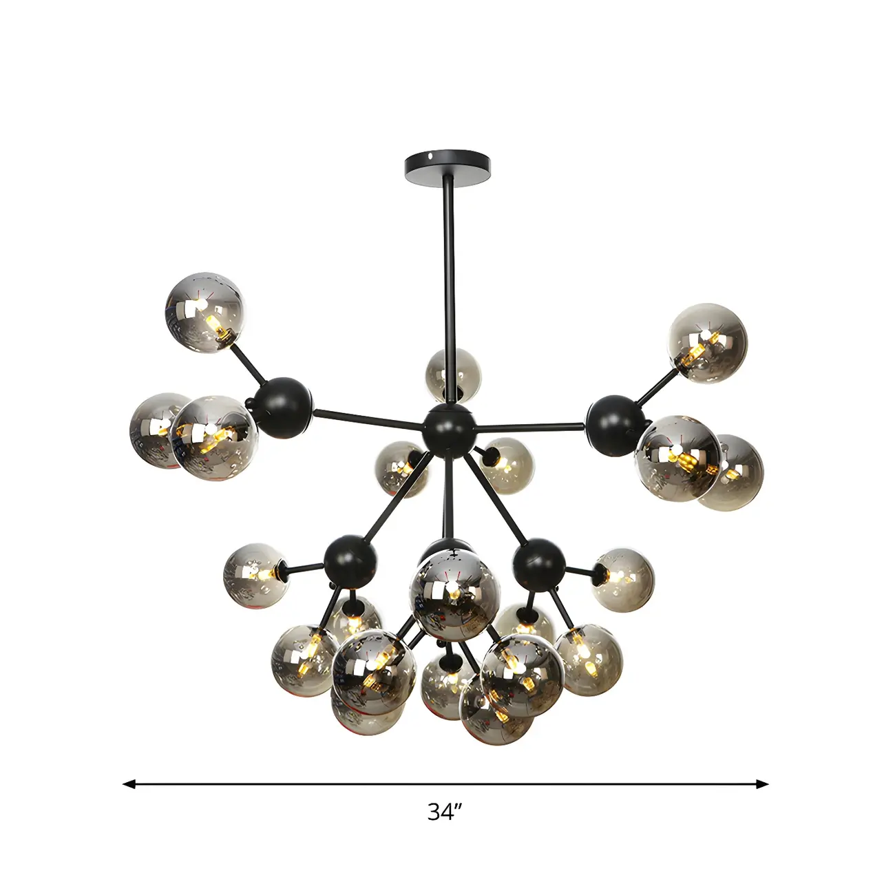 Industrial Glass Sphere Chandelier for Dining Room Image - 67 | homeyfad