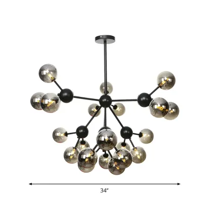 Industrial Glass Sphere Chandelier for Dining Room Image - 67