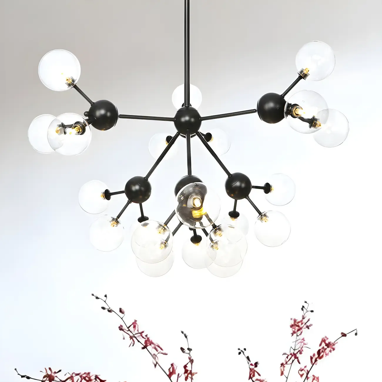 Industrial Glass Sphere Chandelier for Dining Room Image - 68