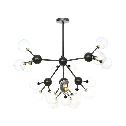 Industrial Glass Sphere Chandelier for Dining Room Image - 70
