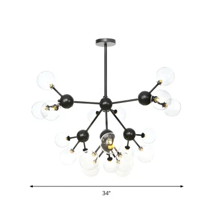 Industrial Glass Sphere Chandelier for Dining Room Image - 71