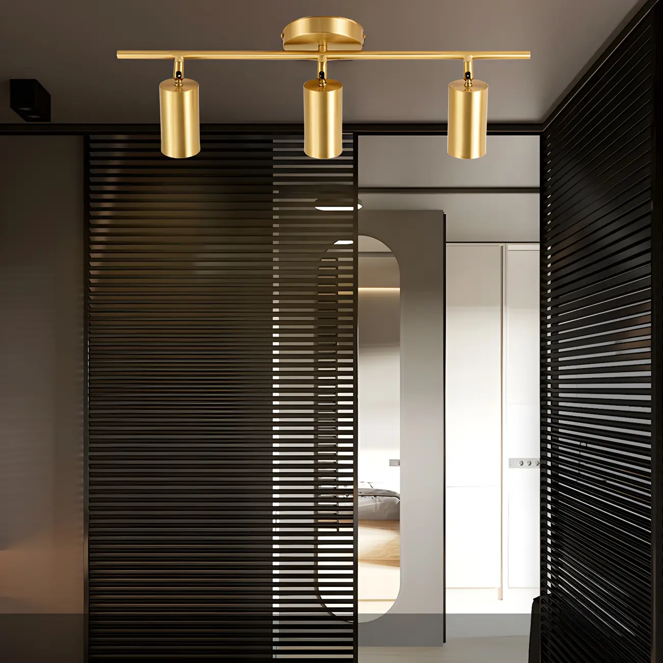 4 Light Gold Track Lighting with Adjustable Heads | homeyfad