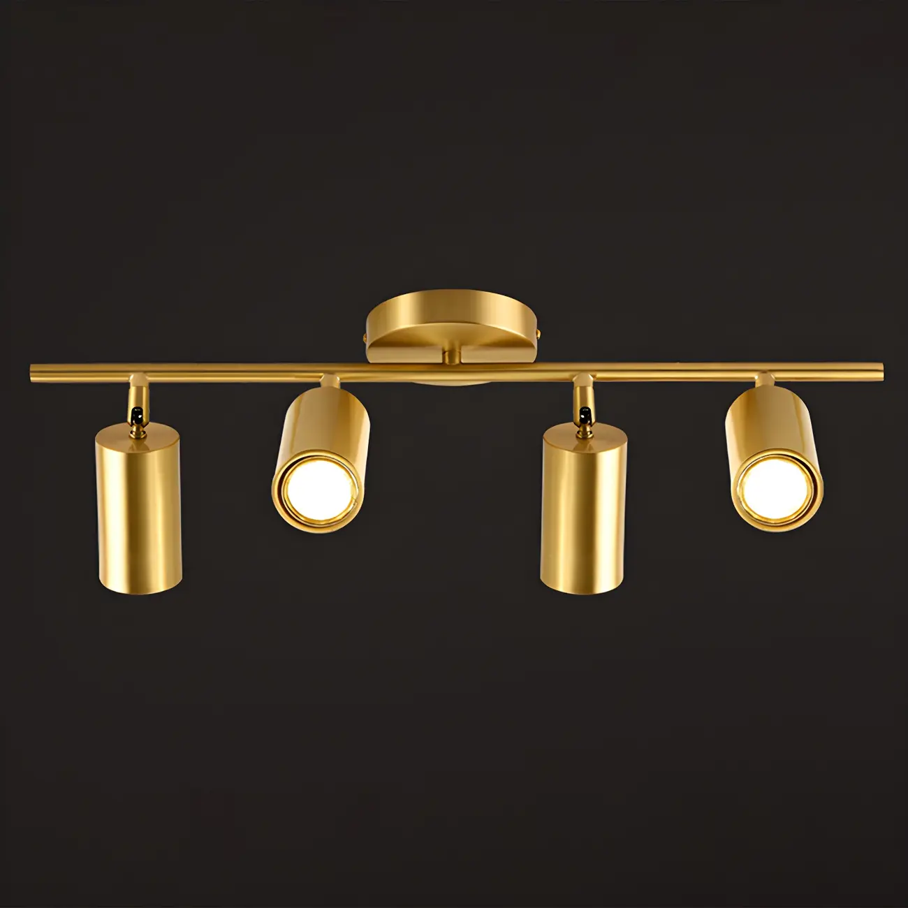 4 Light Gold Track Lighting with Adjustable Heads | homeyfad