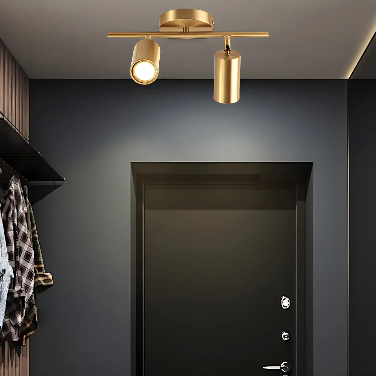 4 Light Gold Track Lighting with Adjustable Heads | homeyfad