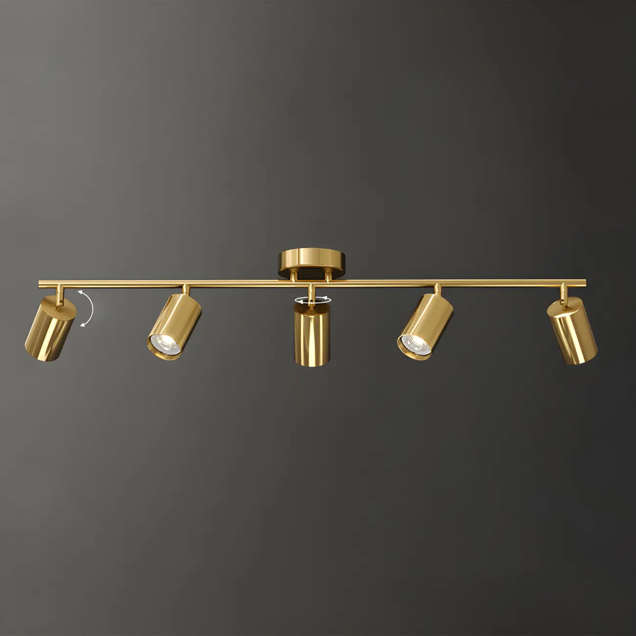 4 Light Gold Track Lighting with Adjustable Heads | homeyfad