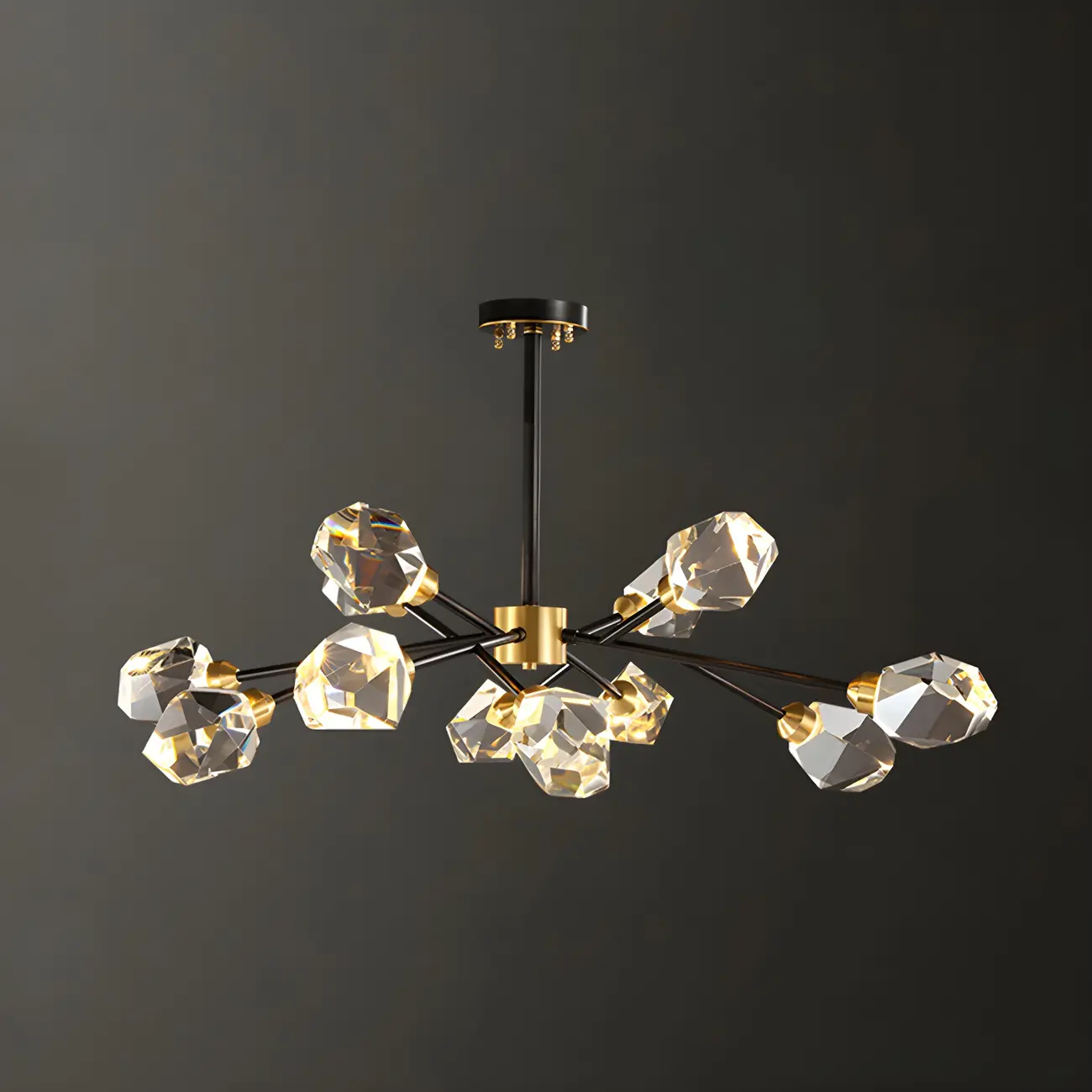 Modern Crystal Brass Sputnik Pendant Light in Black-Gold Image - 6 | homeyfad