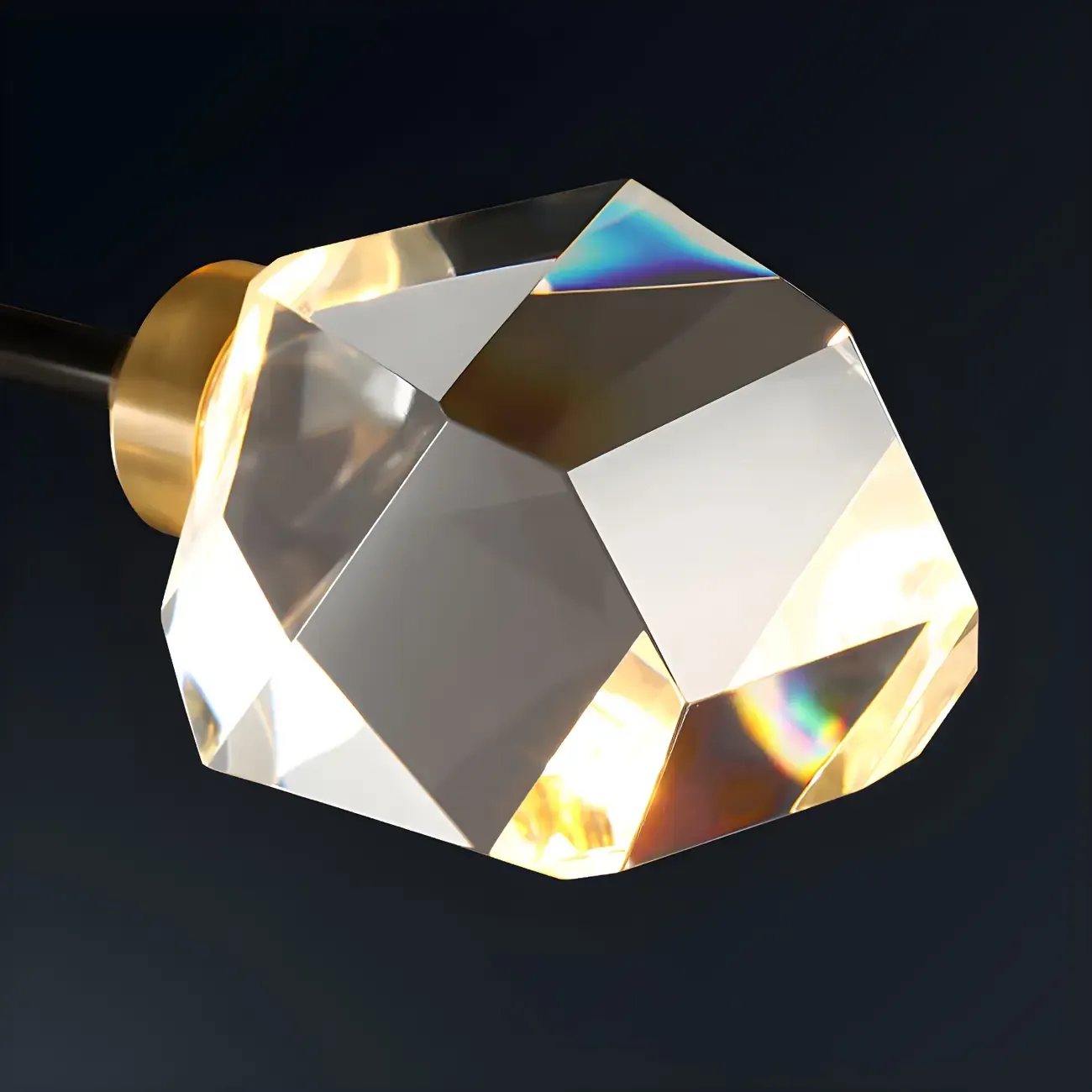 Modern Crystal Brass Sputnik Pendant Light in Black-Gold Image - 8