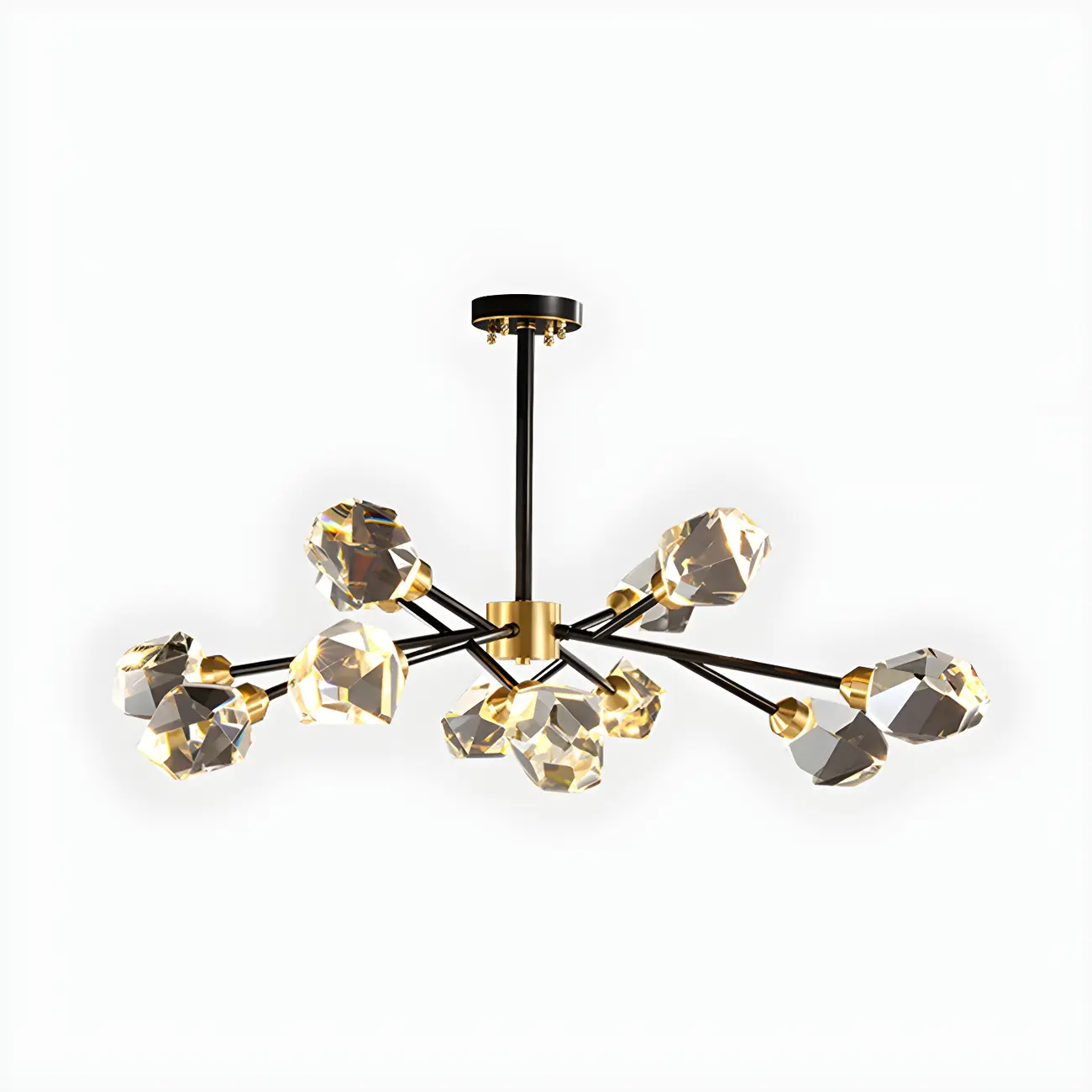 Modern Crystal Brass Sputnik Pendant Light in Black-Gold Image - 9 | homeyfad