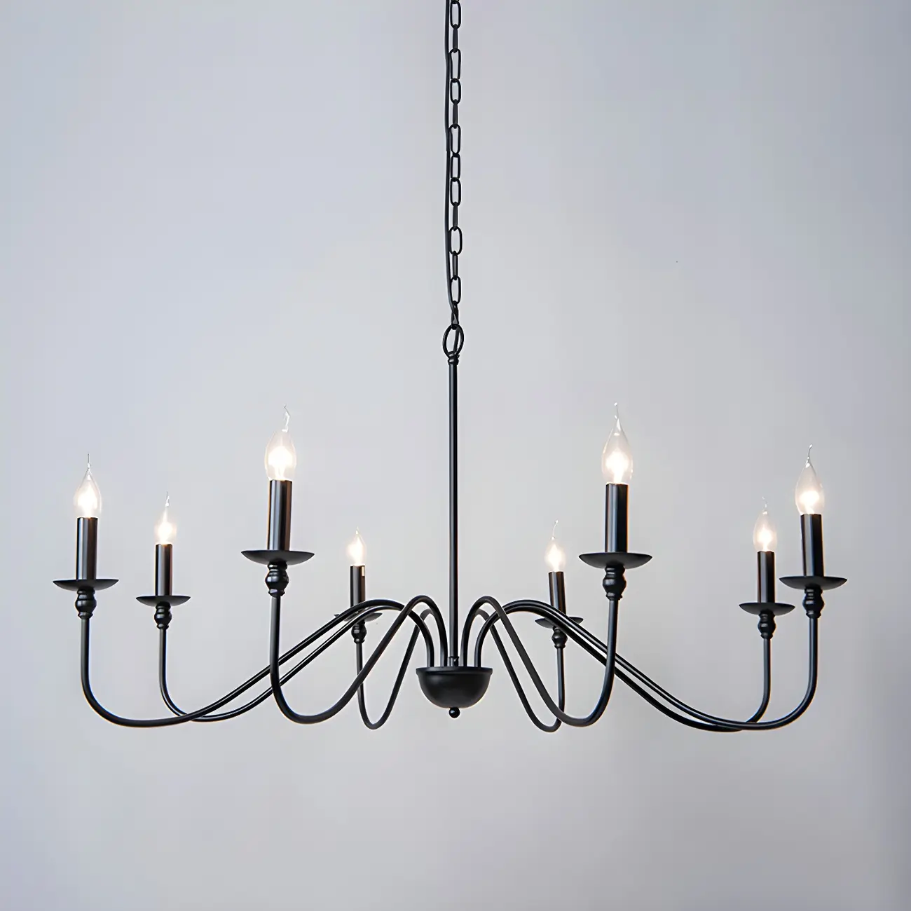 Gold Metal Candle Style Linear Modern Chandelier Image - 8 | homeyfad