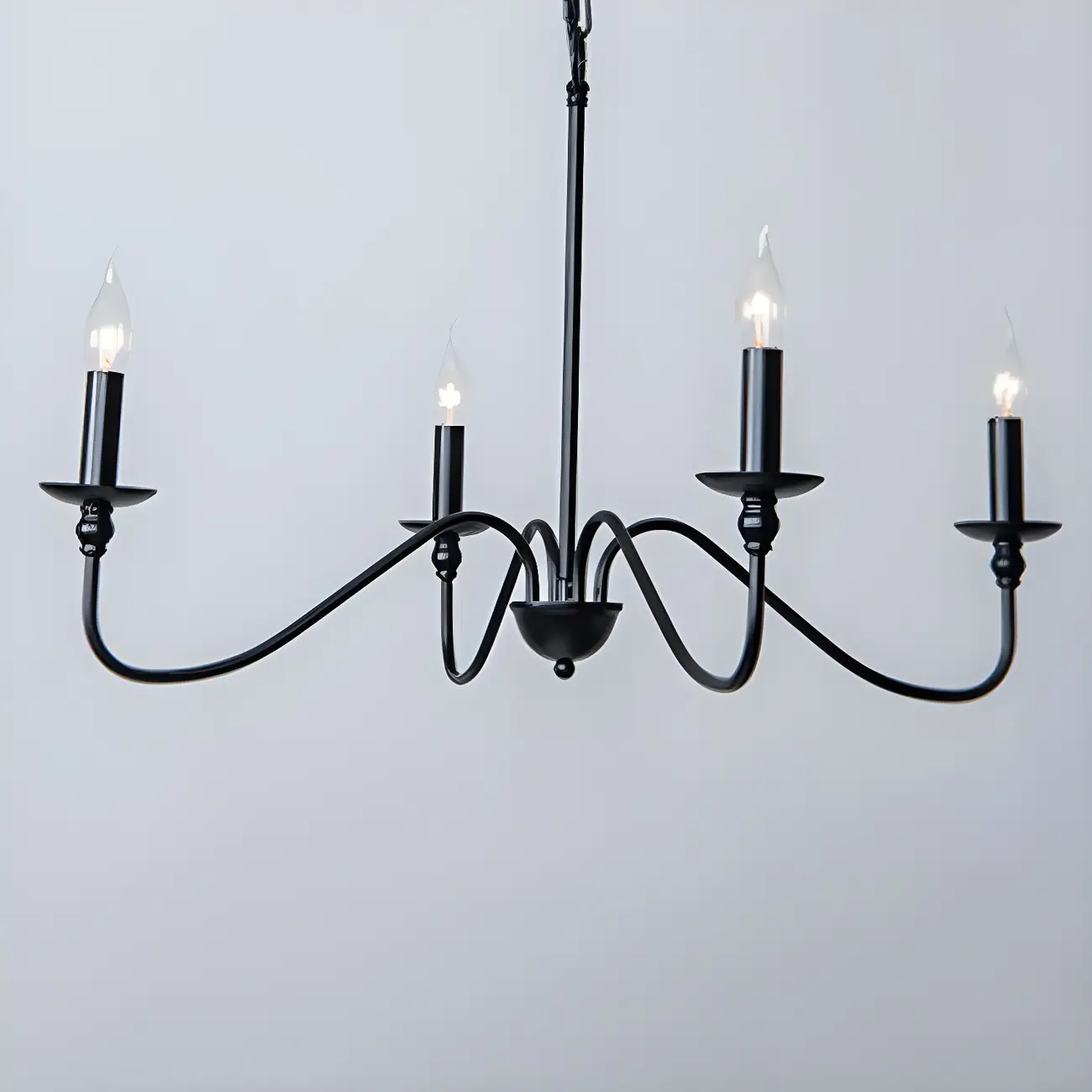 Gold Metal Candle Style Linear Modern Chandelier Image - 10 | homeyfad