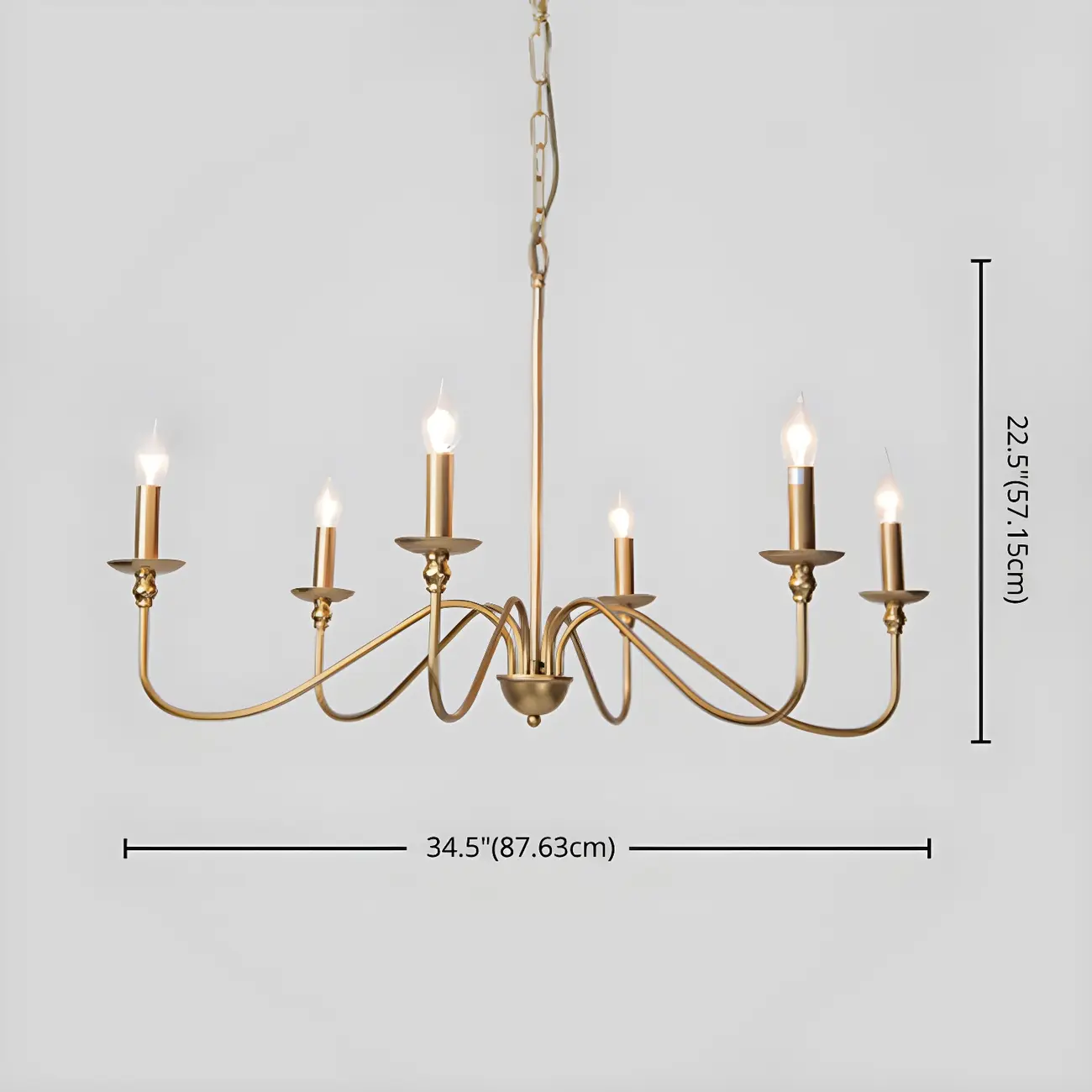 Gold Metal Candle Style Linear Modern Chandelier Image - 14 | homeyfad