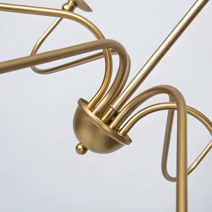 Gold Metal Candle Style Linear Modern Chandelier Image - 18