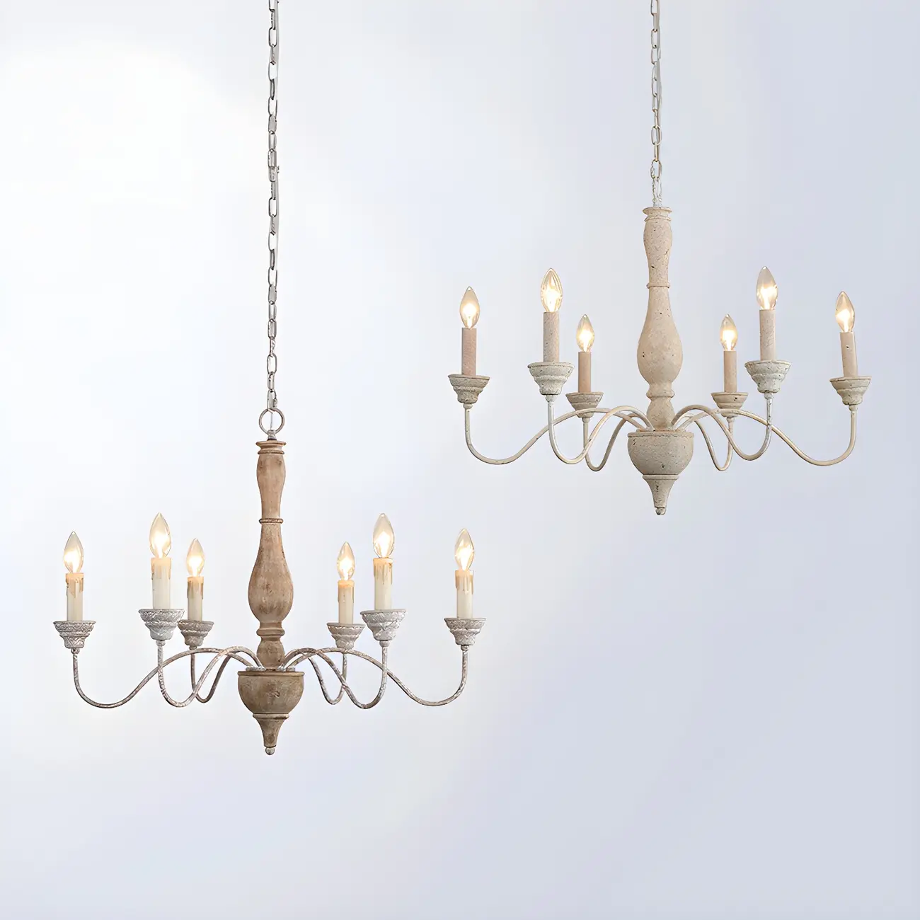 Rustic Wood Chandelier with Metal Accents for Living Room Image - 10 | homeyfad