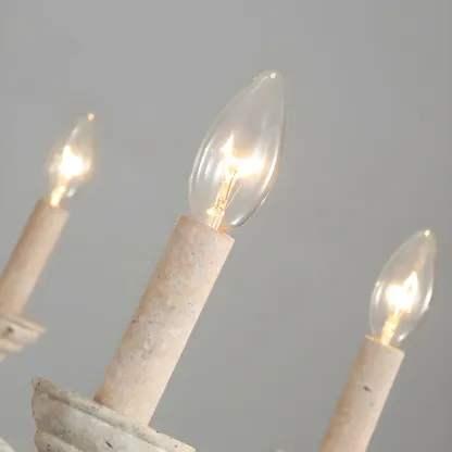 Rustic Wood Chandelier with Metal Accents for Living Room Image - 16