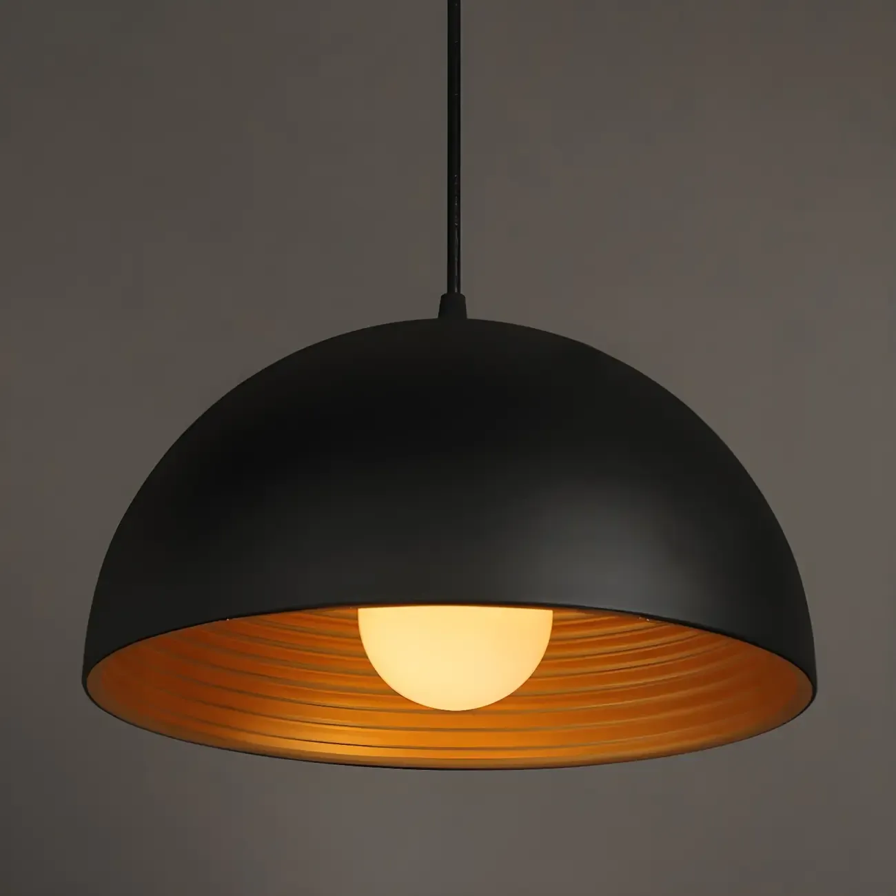 Industrial Black Bowl Shade Pendant Light for Kitchen Image - 4