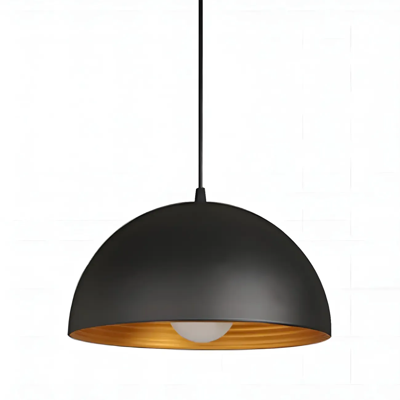 Industrial Black Bowl Shade Pendant Light for Kitchen Image - 7