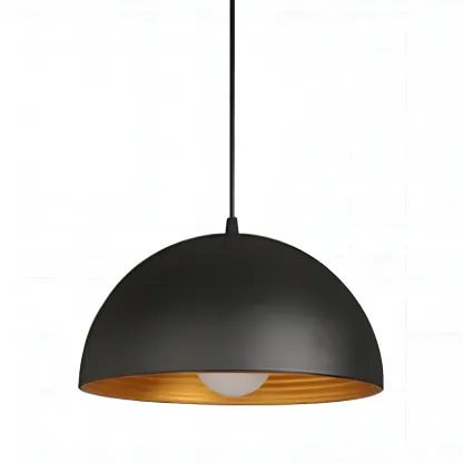Industrial Black Bowl Shade Pendant Light for Kitchen Image - 7