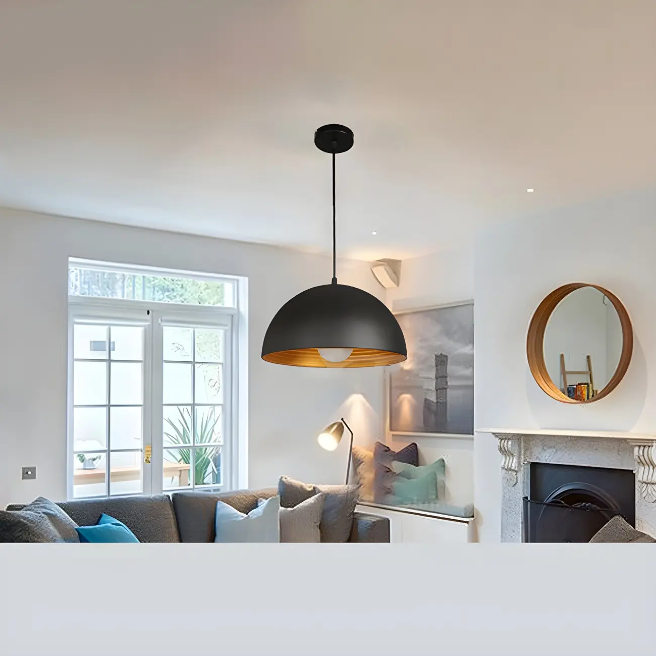 Industrial Black Bowl Shade Pendant Light for Kitchen Image - 9 | homeyfad