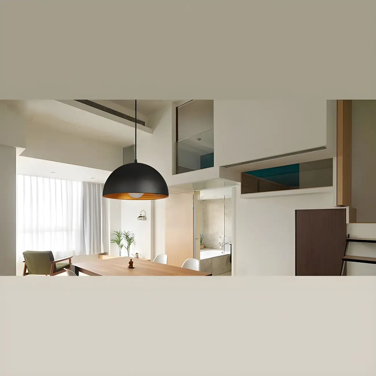 Industrial Black Bowl Shade Pendant Light for Kitchen Image - 10