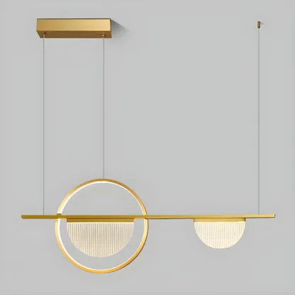 2/3-Light Modern Brass Semicircle Island Pendant Light Image - 5